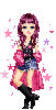 girl with pink stars