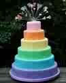 Rainbow tower cake