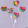 tiny rainbow heart lollypops