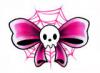 skull pink bow