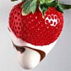 Strawberry dipped in white chocolate.