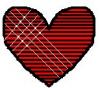 Red and Black Striped Heart With White