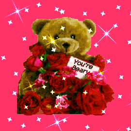 teddy bear with flowers