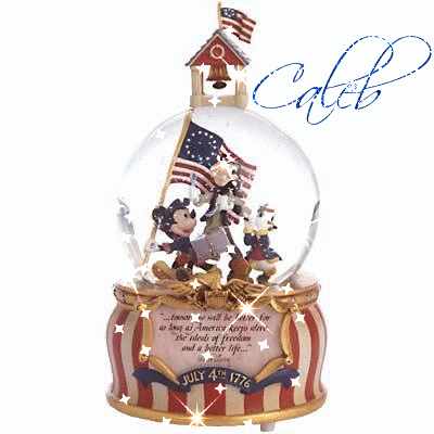 Snowglobe Mickey Mouse (with snowfall effect) July 4th 1776- Caleb