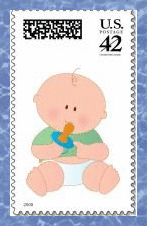 Baby with pacifer Stamp (with boarder)