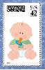 Baby with pacifer Stamp (with boarder)