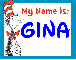 Dr. Seuss' Cat in the Hat Name Tag- Gina