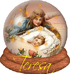 Angel with Baby Snowglobe (animated)- Teresa