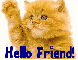 Waving Cat (animated)- Hello Friend!