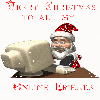 Santa on Computer (with glitter & snowfall effect)- Merry Christmas to All My Online Friends