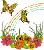 Butterflies, Flowers, Rainbow