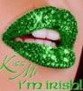 green glitter lips