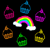 Cupcake & rainbow