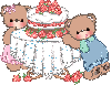 Bears with Strawberry Cake