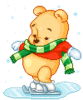 christmas pooh bear ice skateing