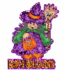 Witch with Happy Halloween text
