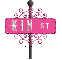 hot pink street sign kim ST