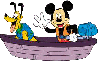 mickey and pluto boating
