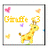 jeffery giraffe with lots of tiny hearts