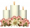 candles with pink flowers