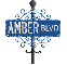 blue street sign amber BLVD