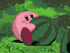 Kirby eating melon