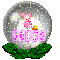 piglet globe jules with sparkles