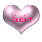 purple heart with name Heather