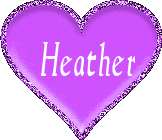 purple heart with name Heather