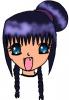 kawaii dark blue haired girl