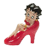 Betty Boop sit in her big red shoe