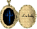 LOCKET WITH A BLUE CROSS WITH NAME KIMBERLY
