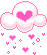 pink clouds w/ hearts