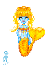 Blue n yellow mermaid with jellyfish!