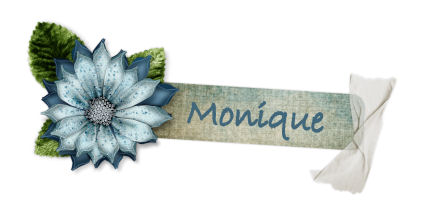 name Monique with blue flower