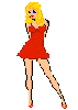 Lady in red dress