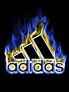 Blue and yellow flamed adidas