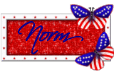 Norm red white blue butterflies