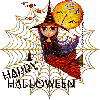 HAPPY HALLOWEEN/RED AND BLACK WITCH