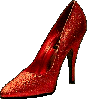 red glitter shoe