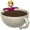 woman relaxing in coffee