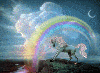Horse and rainbow valley. 