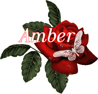 Butterfly Red Rose - Amber