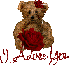 I adore you bear w/rose