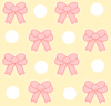 kawaii pink bows with yellow background