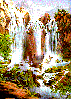 horse in waterfall