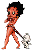 Tan Betty Boop (her dog pulling her swimming suit off)