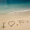 Beach Writing I love you