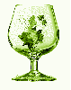 Tink and roses in a glass