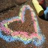 sidewalk chalk heart